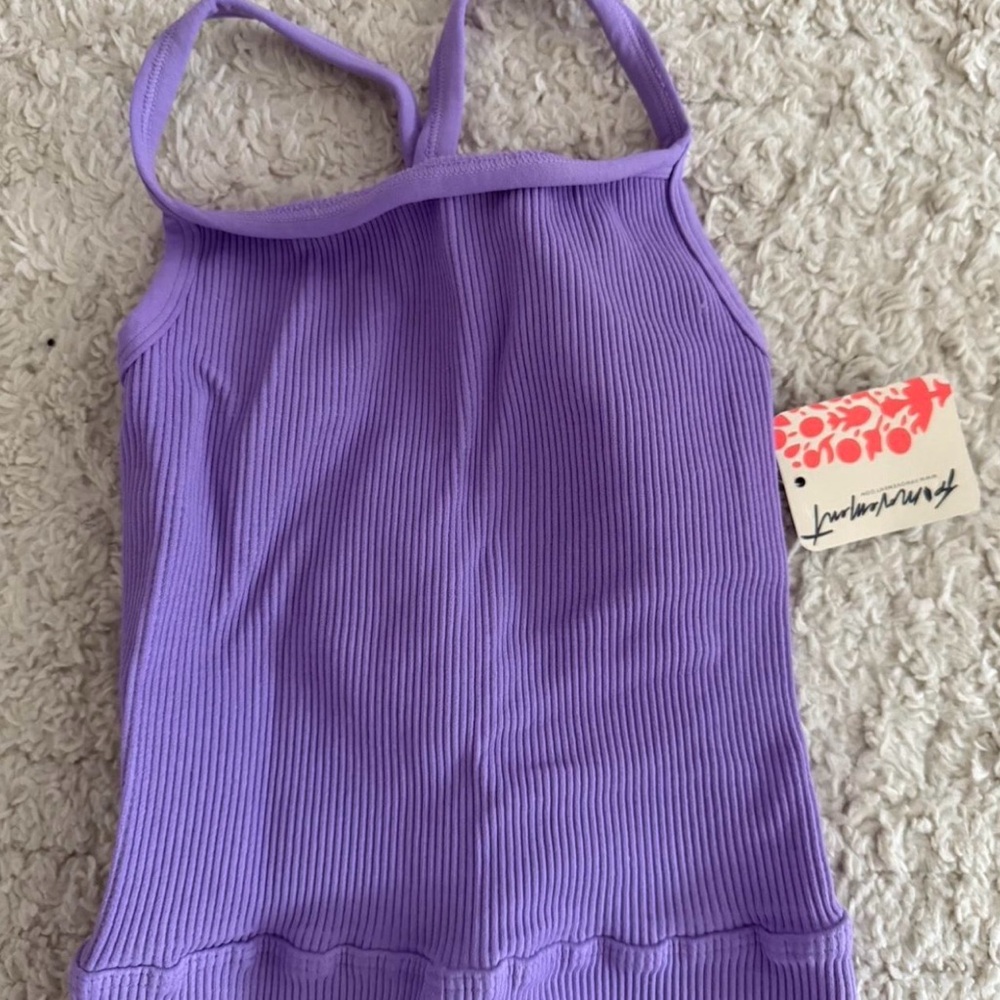 Purple Ribbed Jumpsuit